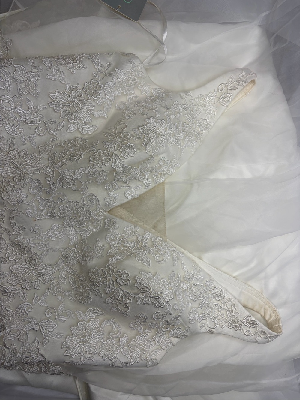 Size 12 V-Neck Lace Bodice Bridal Gown BELOVED by Casablanca Bridal - Picture 13 of 14